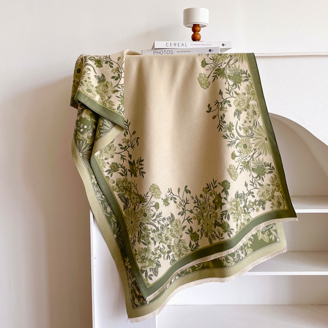 Floral Tasseled Pashmina Shawl