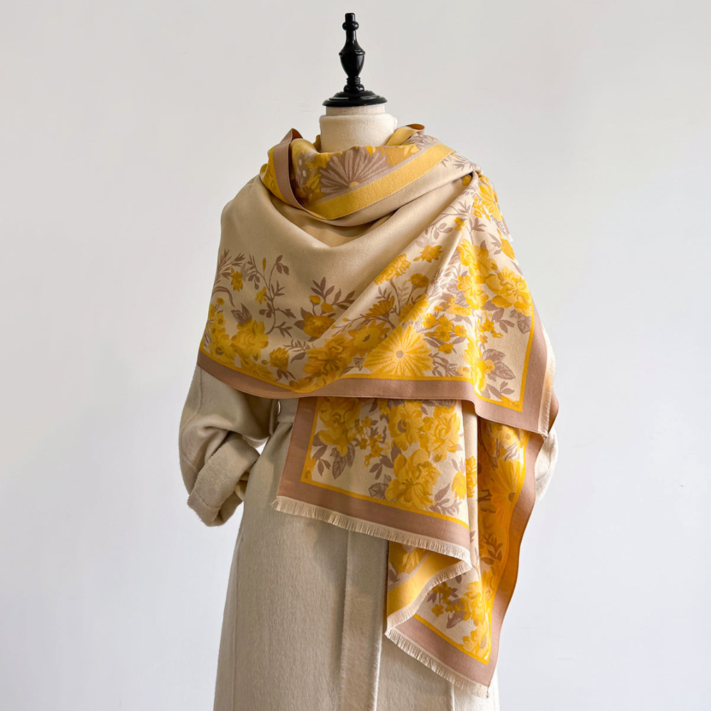 Floral Tasseled Pashmina Shawl