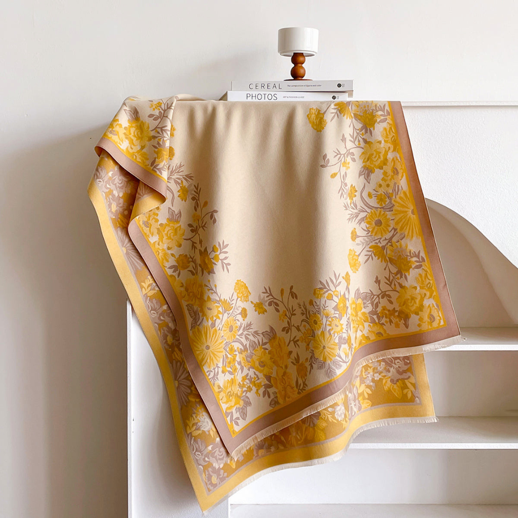 Floral Tasseled Pashmina Shawl