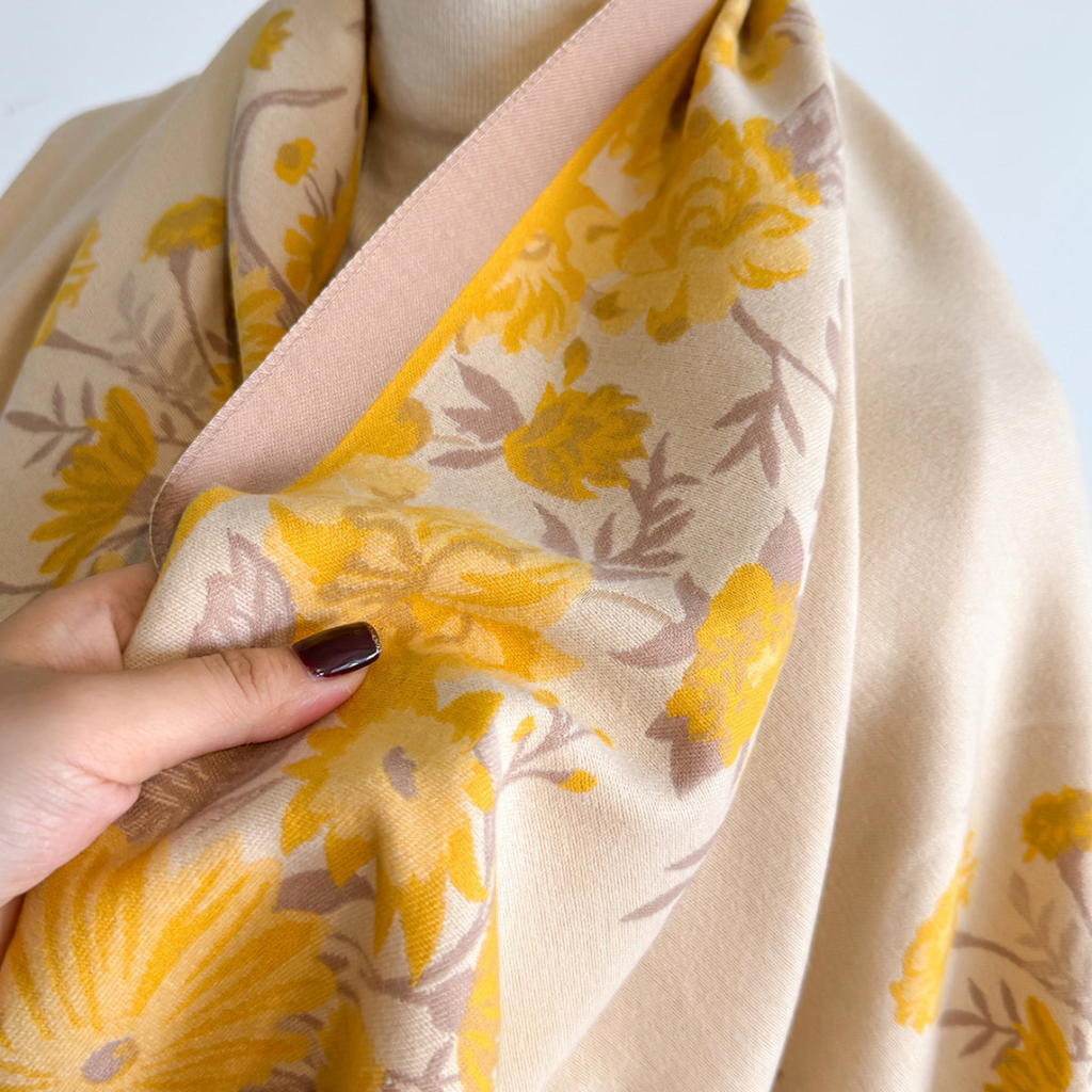 Floral Tasseled Pashmina Shawl