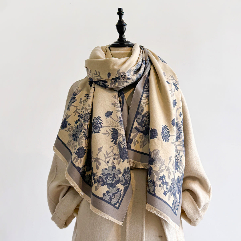 Floral Tasseled Pashmina Shawl