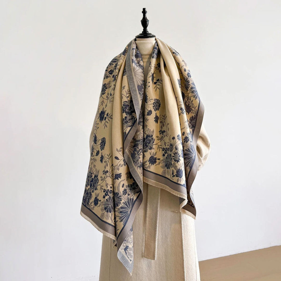 Floral Tasseled Pashmina Shawl