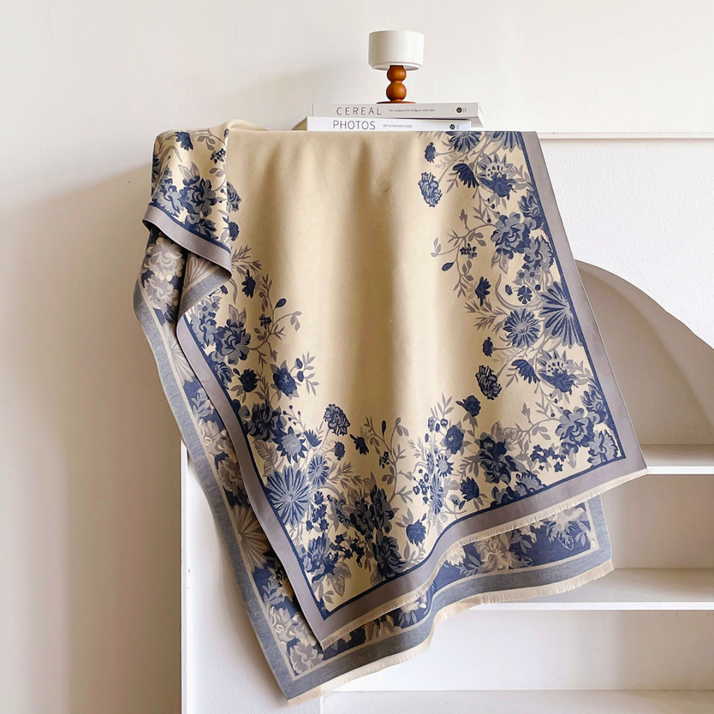 Floral Tasseled Pashmina Shawl