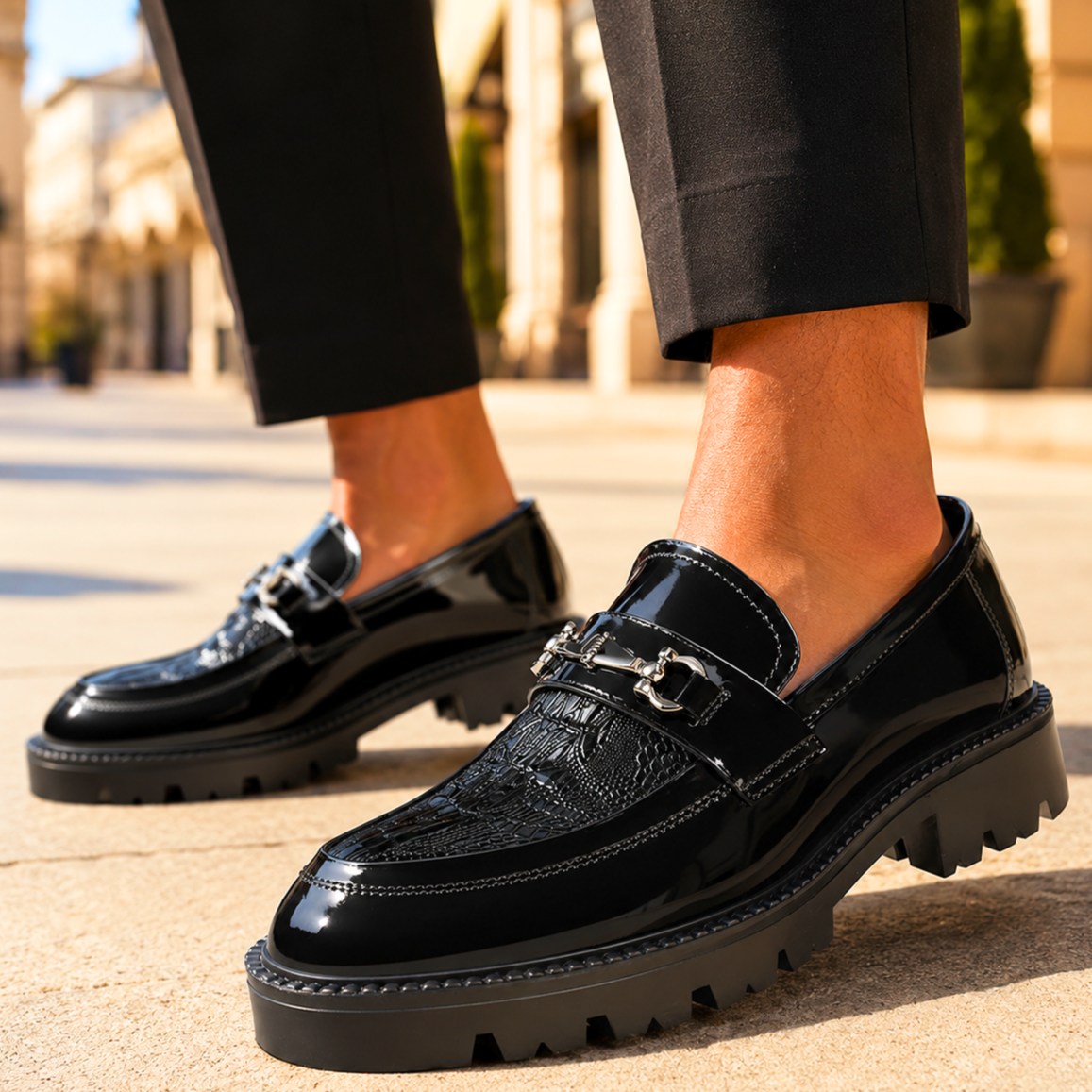 Luxury Leather Crocodile Loafers