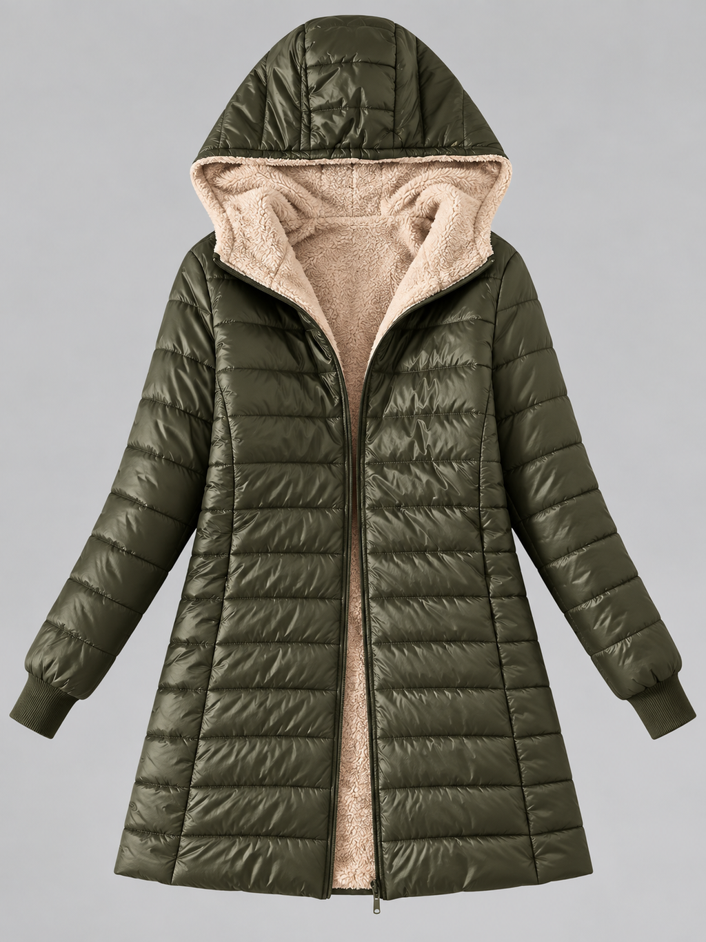 Hooded Zipper Parka Cardigan