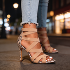Cross Strap Stiletto Pumps