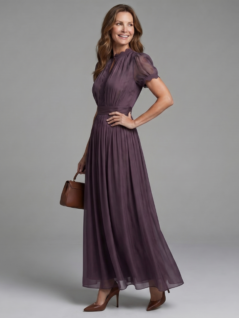 Vintage Pleated Maxi Dress