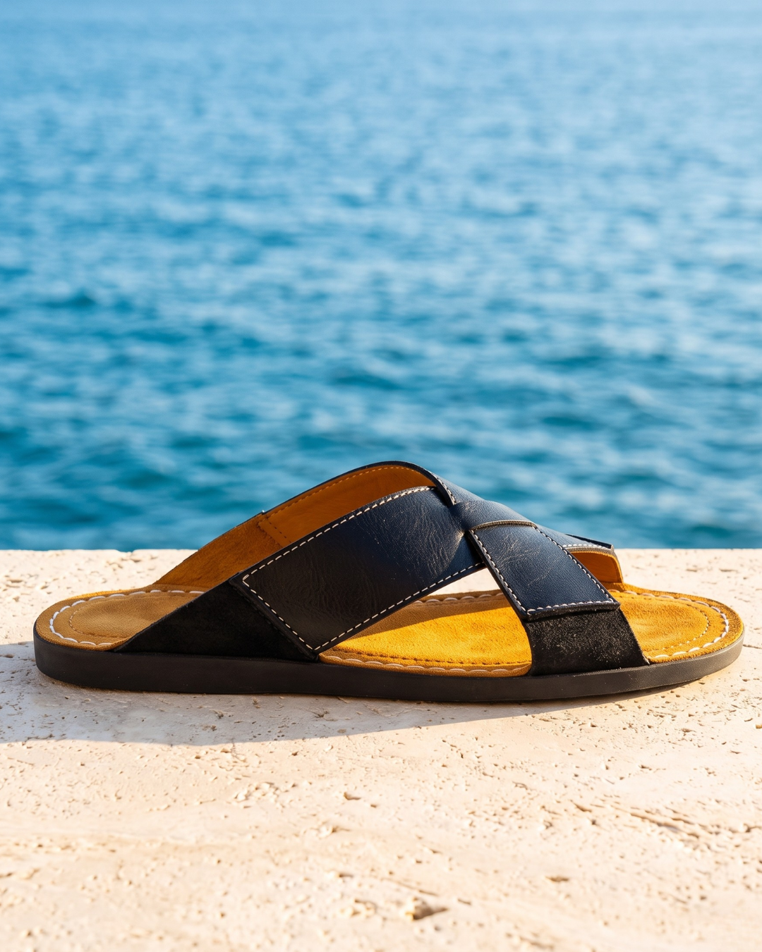 Genuine Leather Slide Sandals