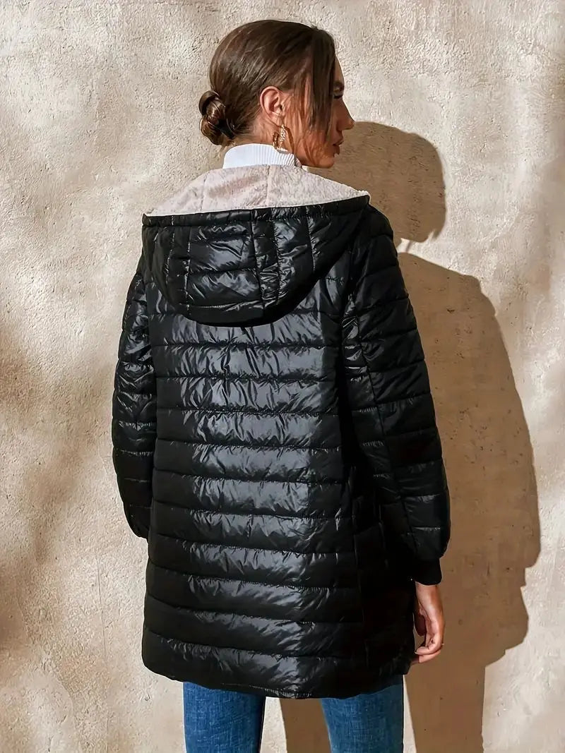 Hooded Zipper Parka Cardigan