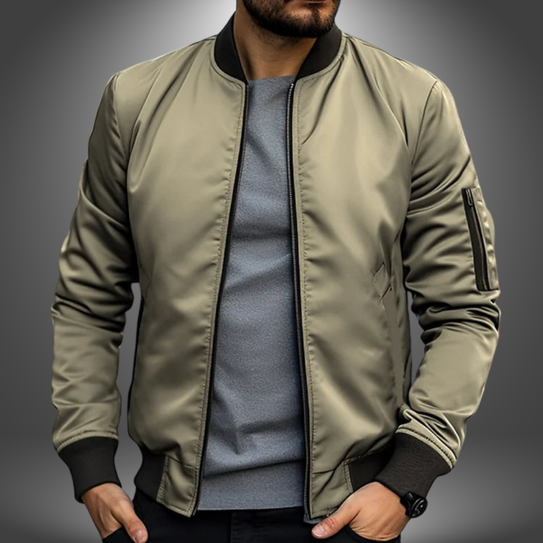 Zip-Up Bomber Windbreaker Jacket