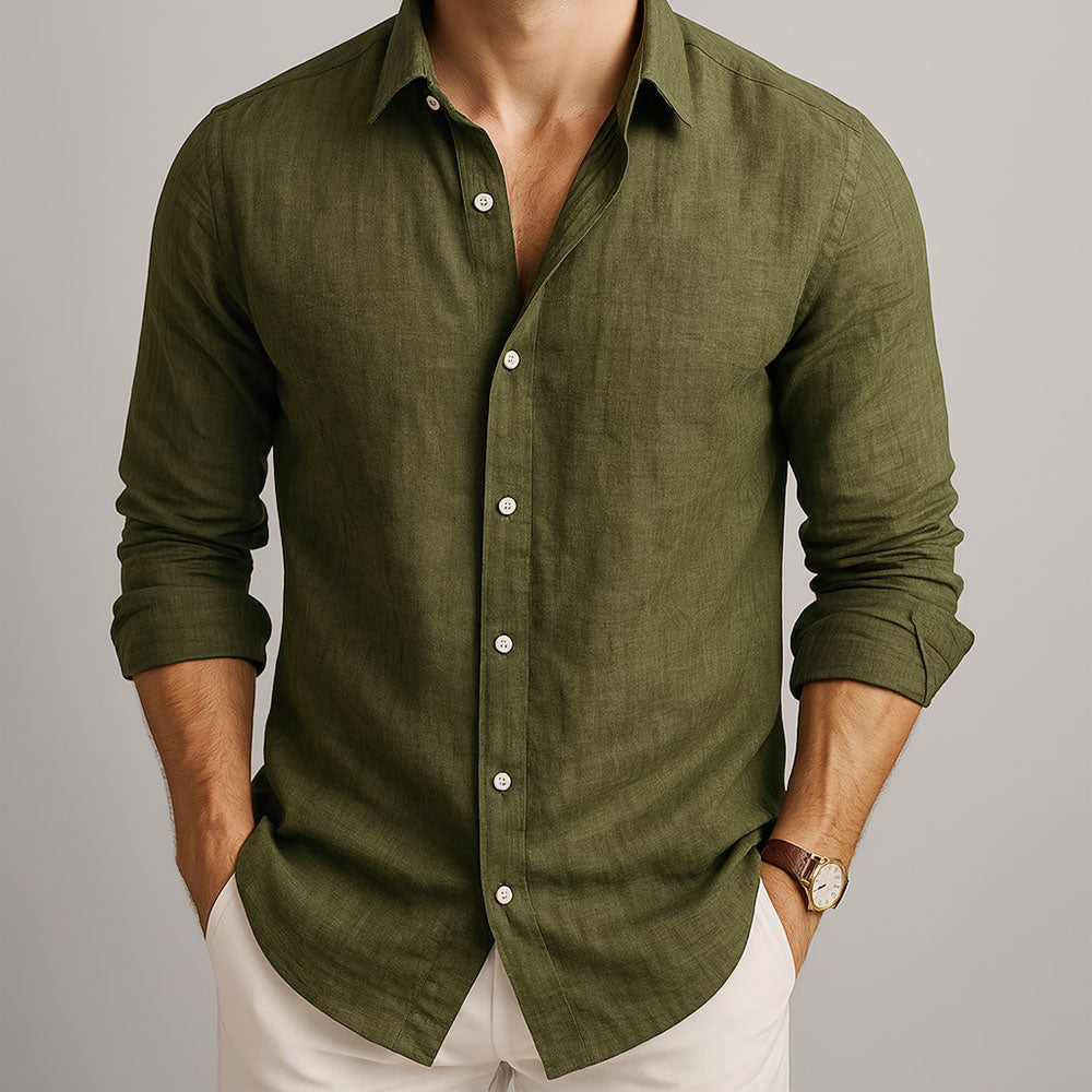 Classic Linen Button-Up Shirt