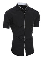 Slim Fit Stand Collar Shirt