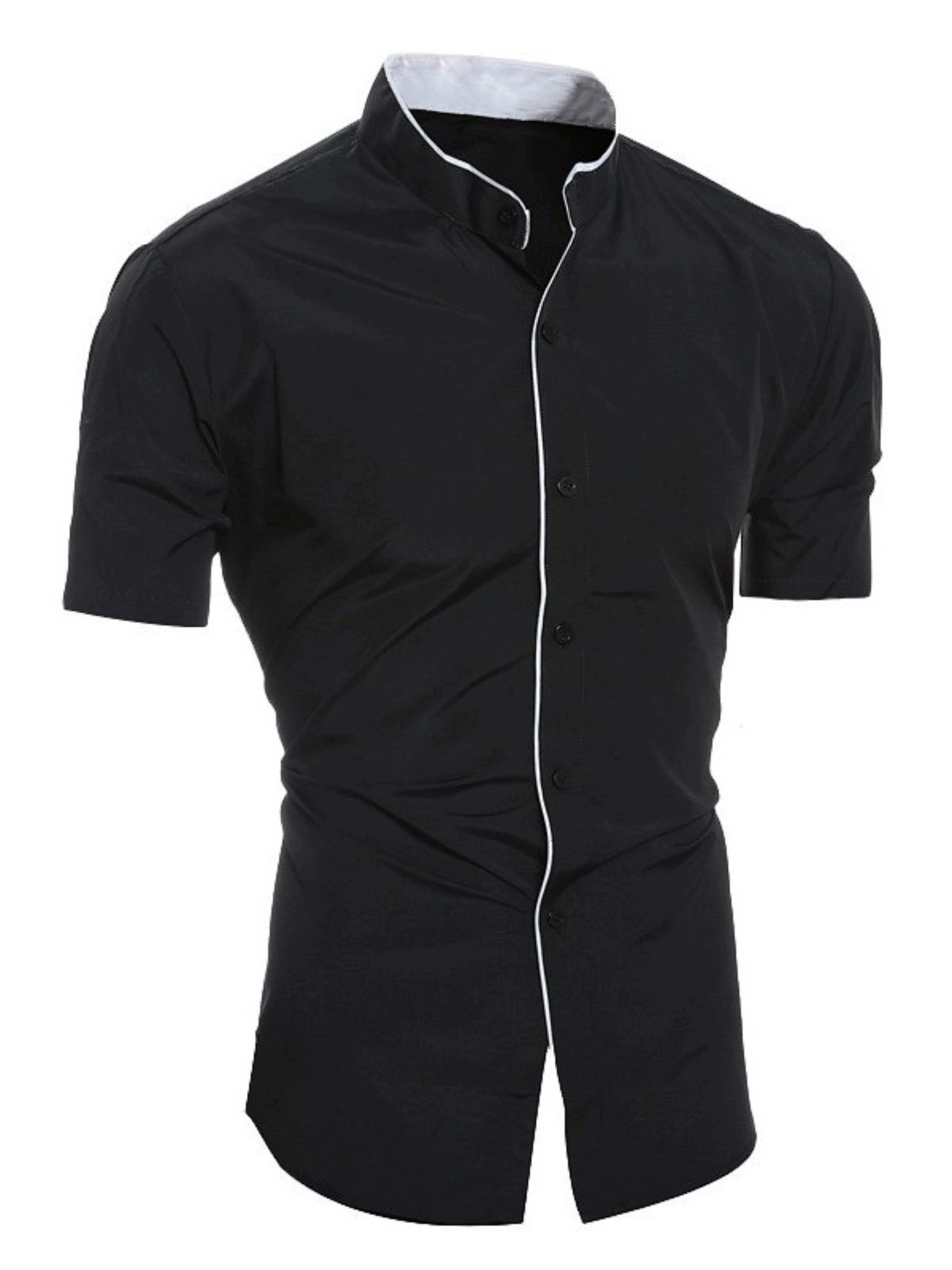 Slim Fit Stand Collar Shirt