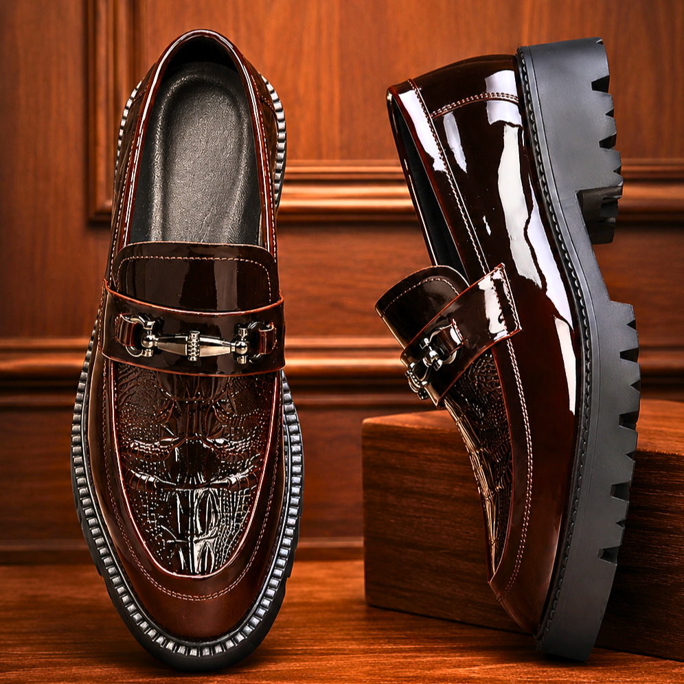 Luxury Leather Crocodile Loafers