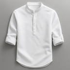 Cotton Linen Henley Shirt