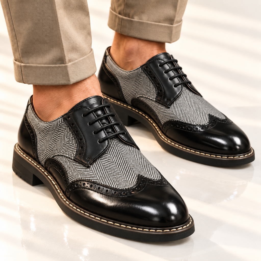 Split Leather Oxford Shoes
