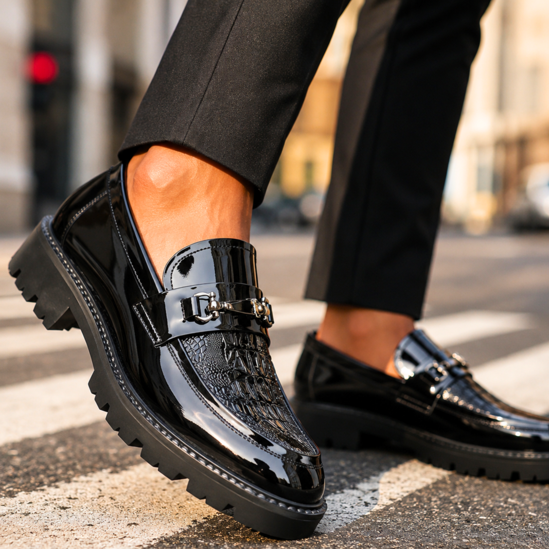 Luxury Leather Crocodile Loafers