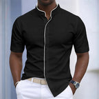 Slim Fit Stand Collar Shirt