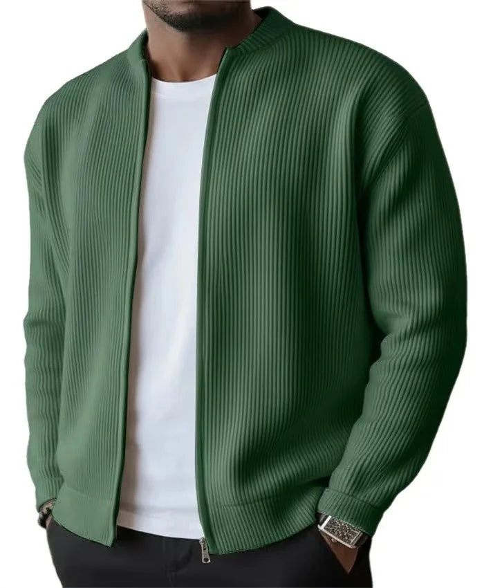 Corduroy Zip-Up Cardigan