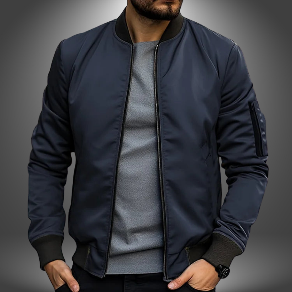 Zip-Up Bomber Windbreaker Jacket