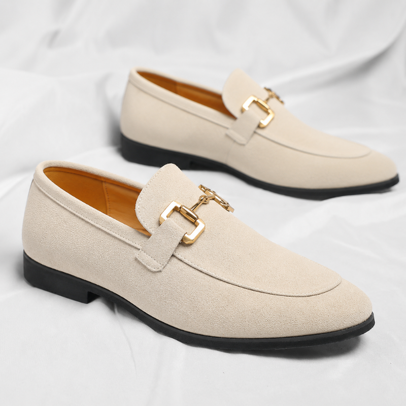 Horsebit Suede Slip-On Loafers