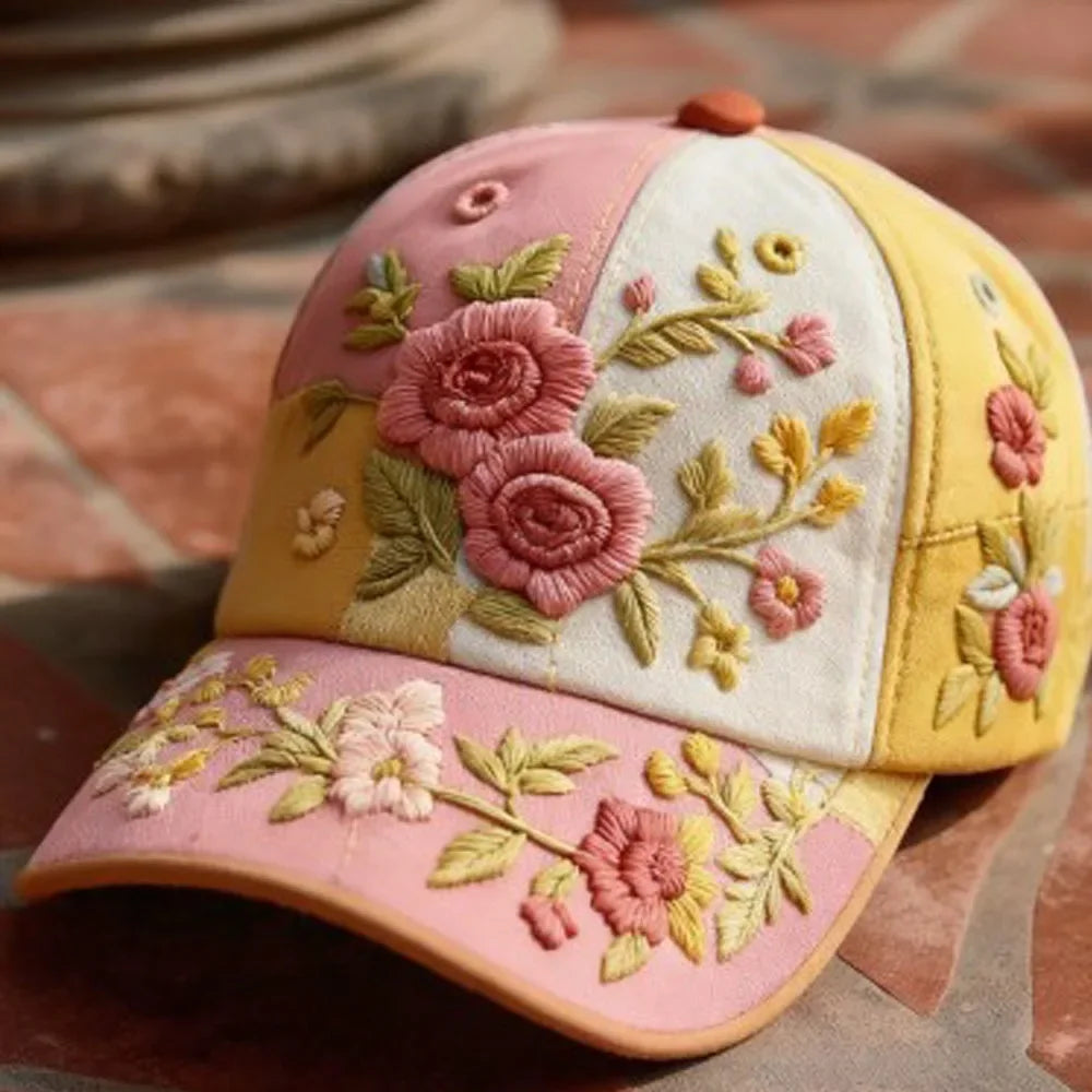 Vintage Floral Embroidered Cap