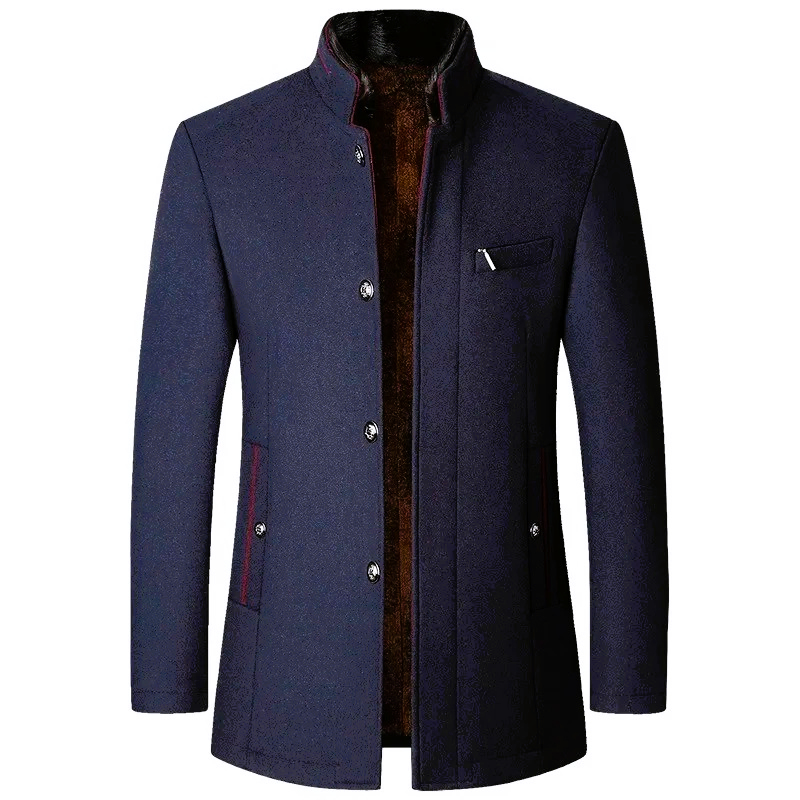 Stand Collar Woollen Coat