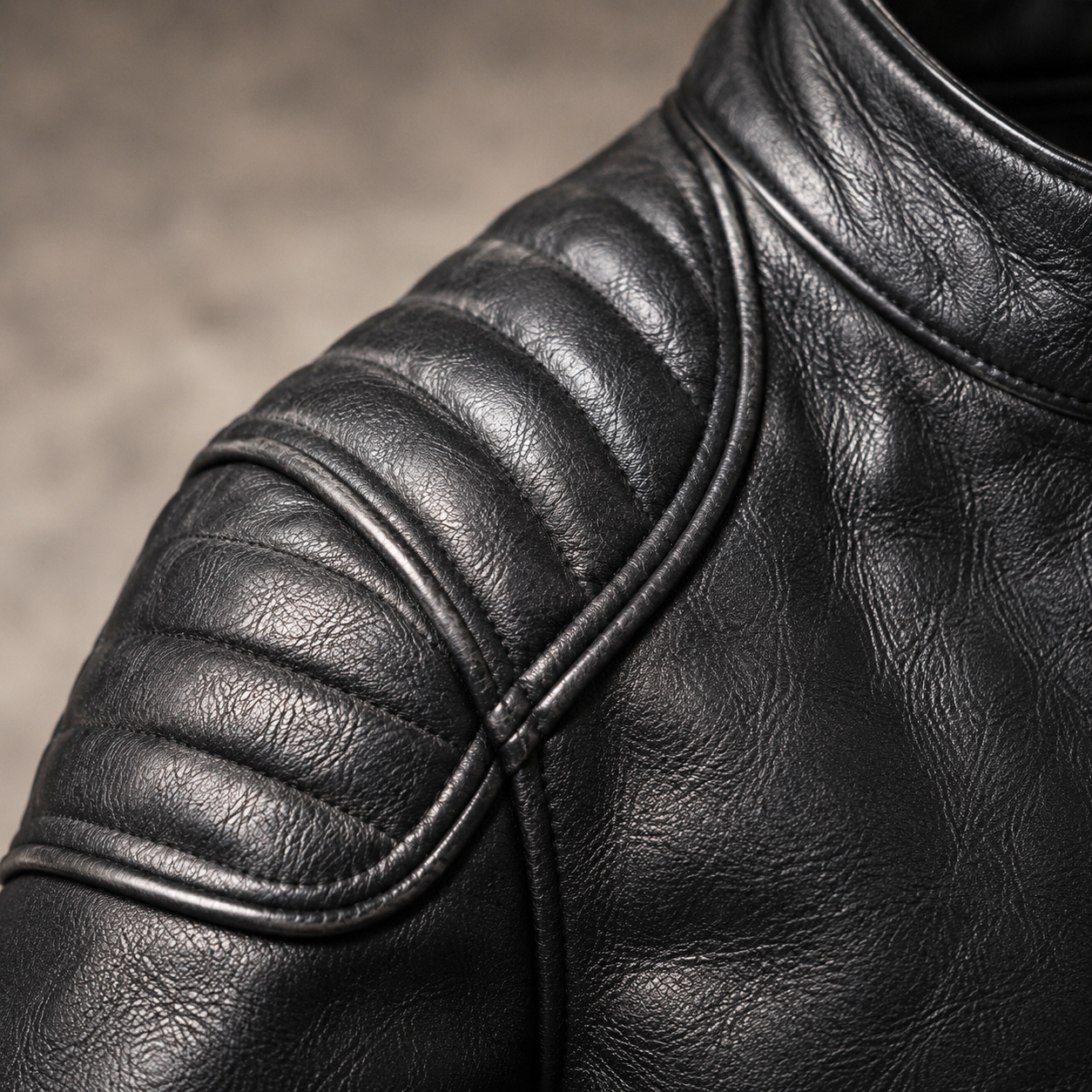Stand Collar Zip-Up Biker Jacket