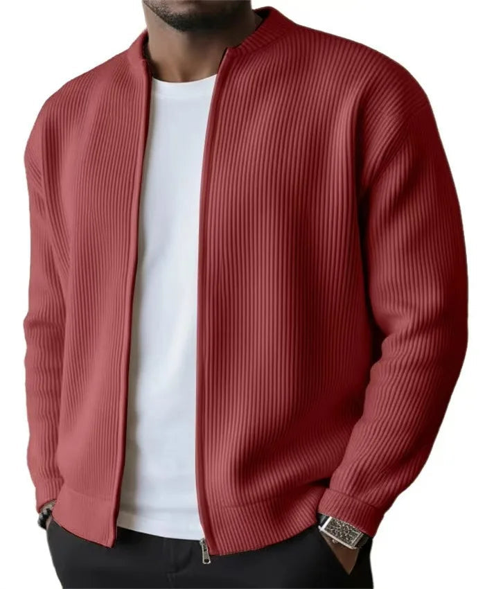 Corduroy Zip-Up Cardigan