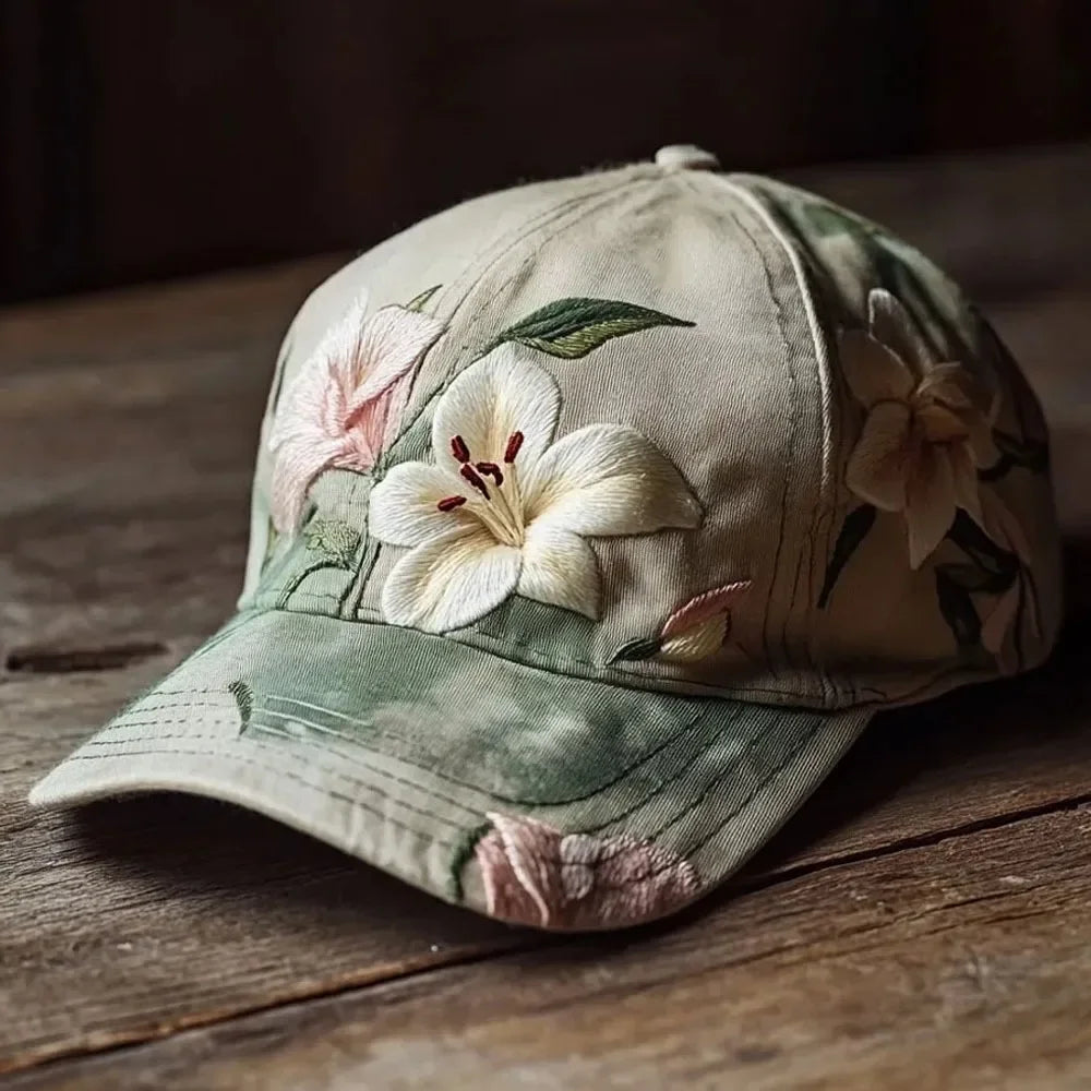Vintage Floral Embroidered Cap