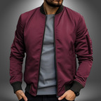 Zip-Up Bomber Windbreaker Jacket