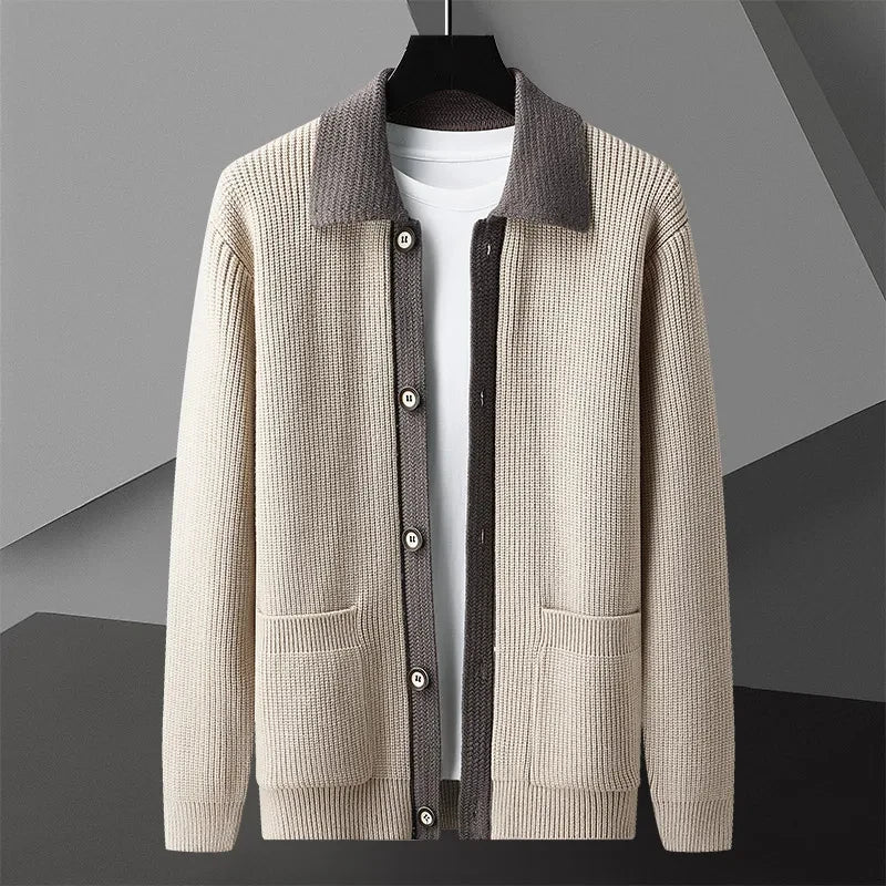Turn-Down Collar Cardigan