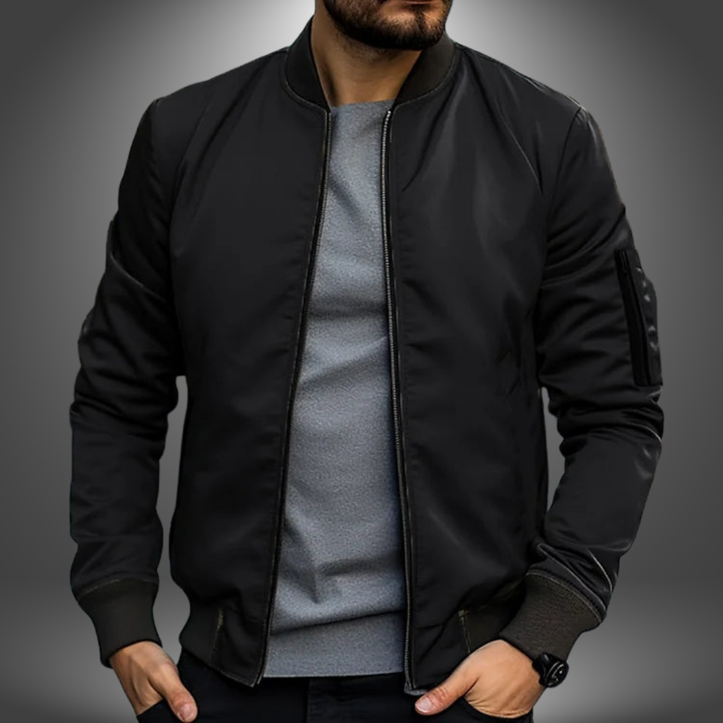 Zip-Up Bomber Windbreaker Jacket