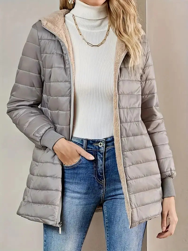 Hooded Zipper Parka Cardigan