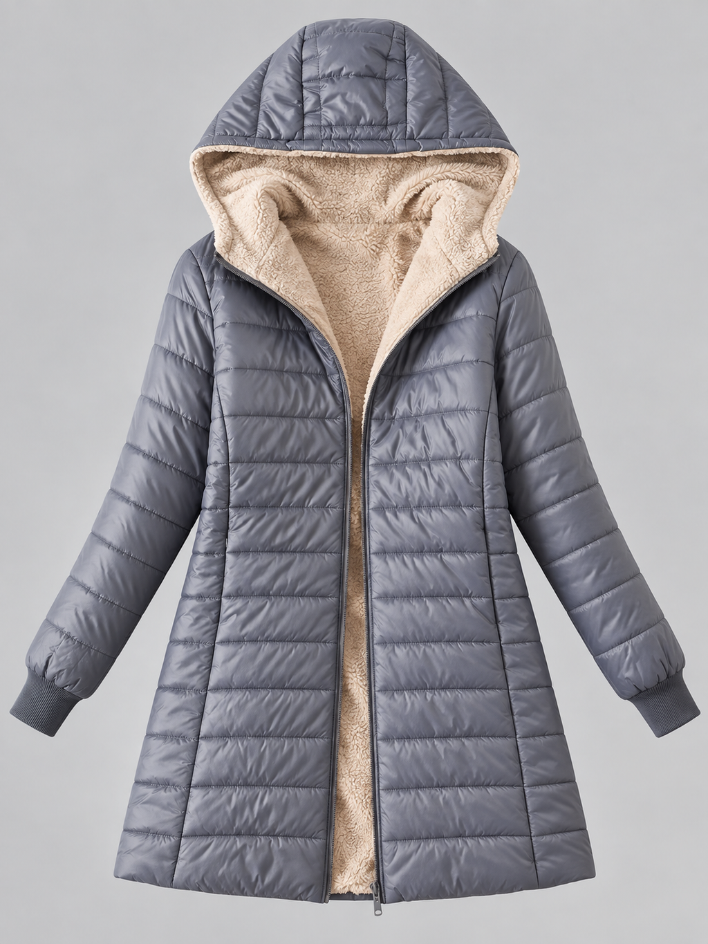 Hooded Zipper Parka Cardigan