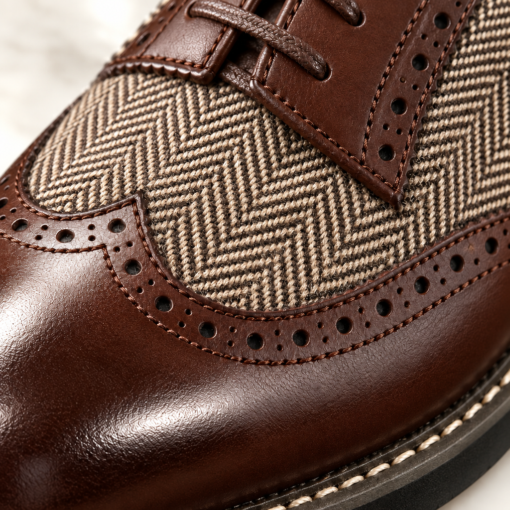 Split Leather Oxford Shoes
