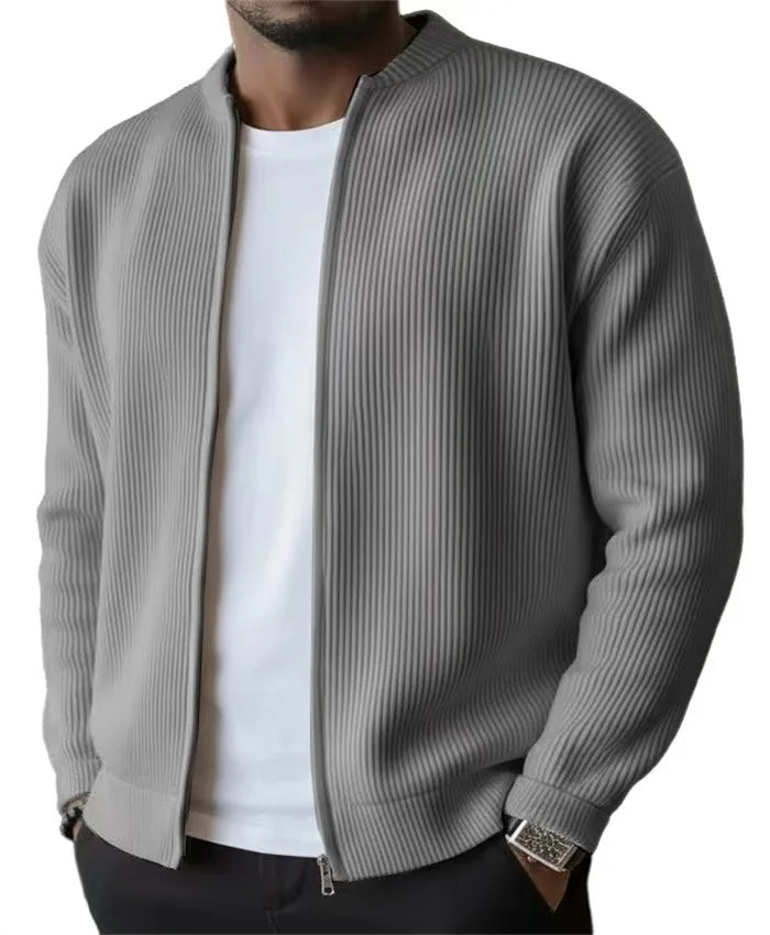 Corduroy Zip-Up Cardigan