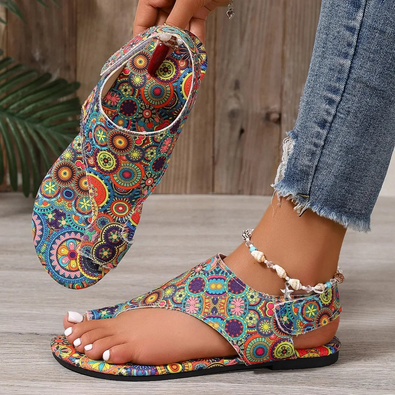 Bohemian Print Women's Flat Sandals