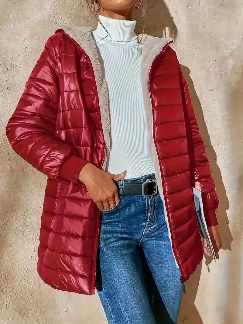 Hooded Zipper Parka Cardigan