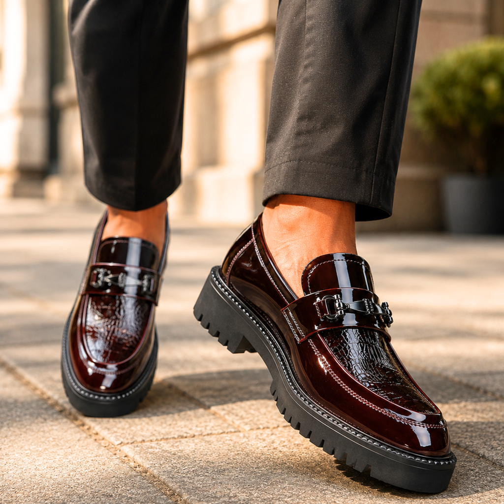 Luxury Leather Crocodile Loafers