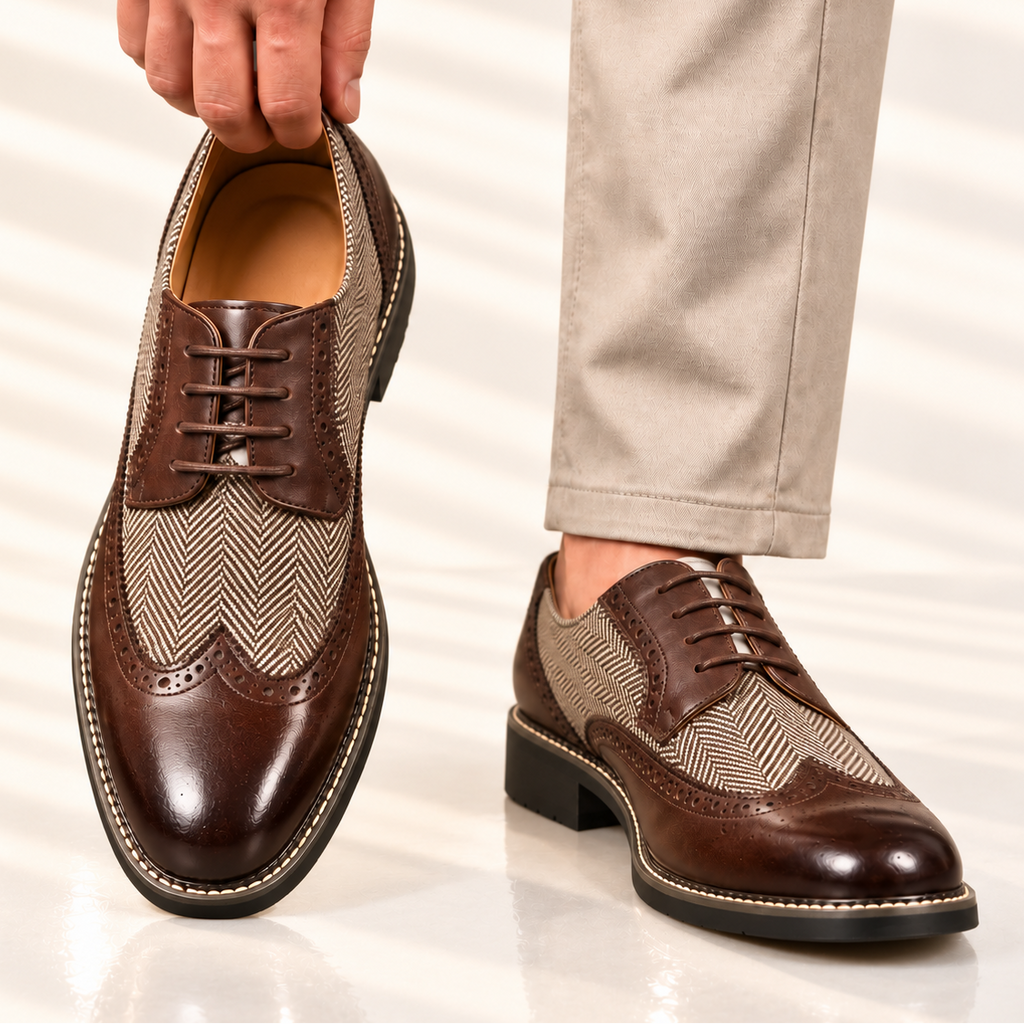 Split Leather Oxford Shoes