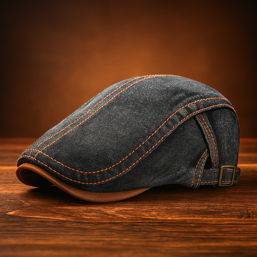 Vintage Denim Beret Cap