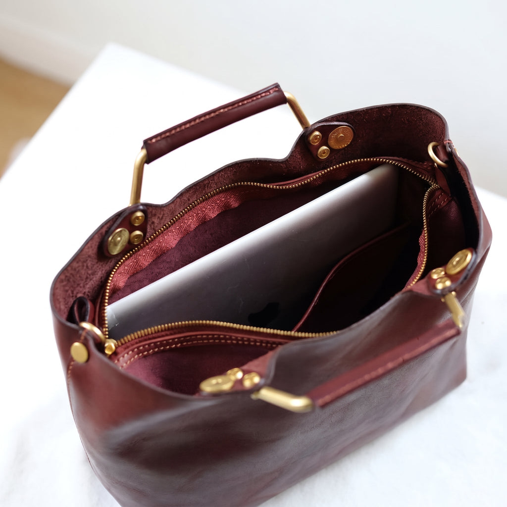 Leather Retro Bucket Bag