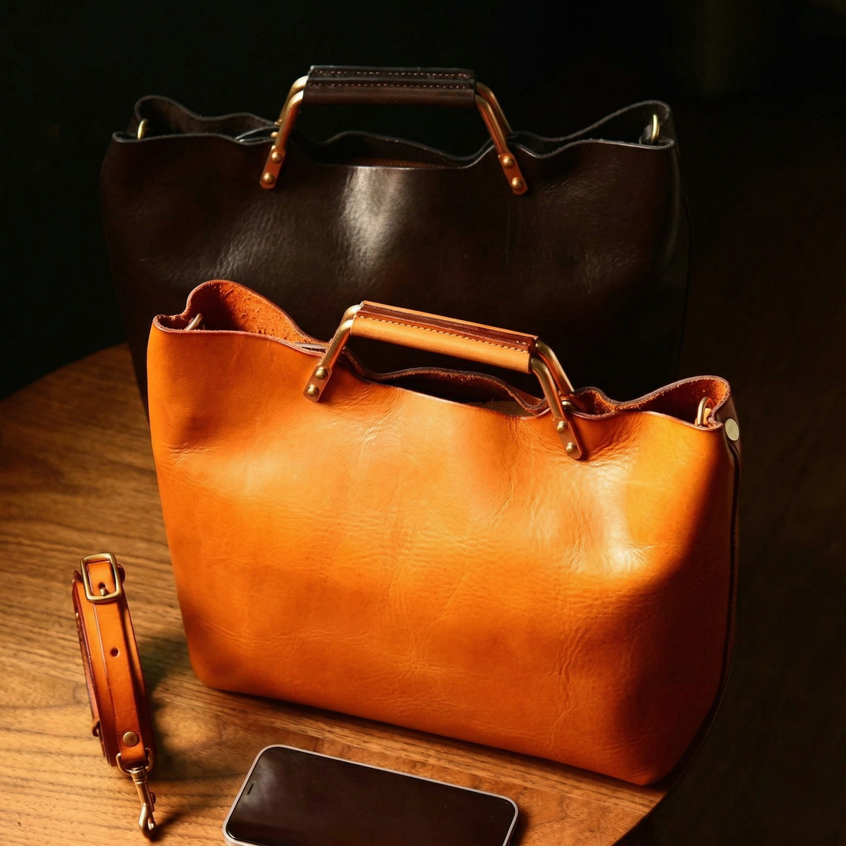 Leather Retro Bucket Bag