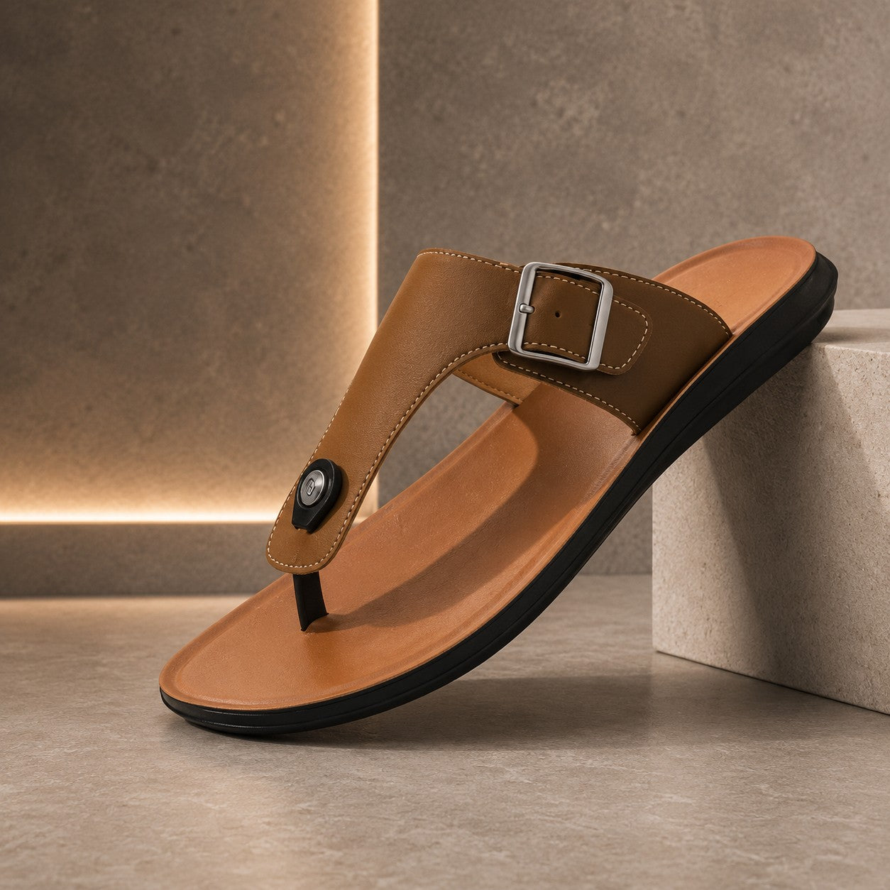 Belt Buckle Flip Sandals