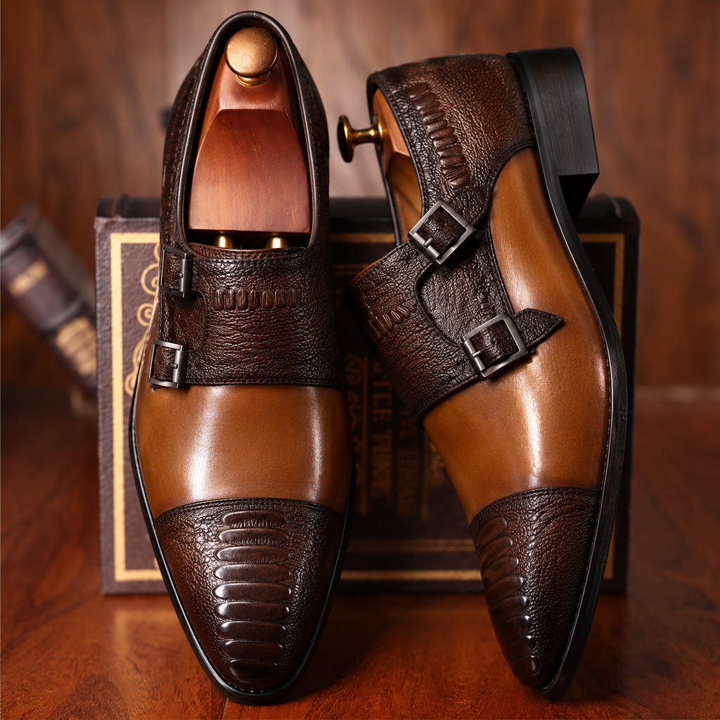 Double Buckle Monk Shoes