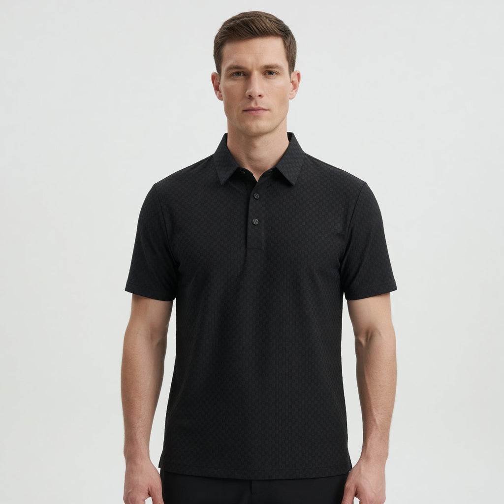 Waffle Textured Silky Polo