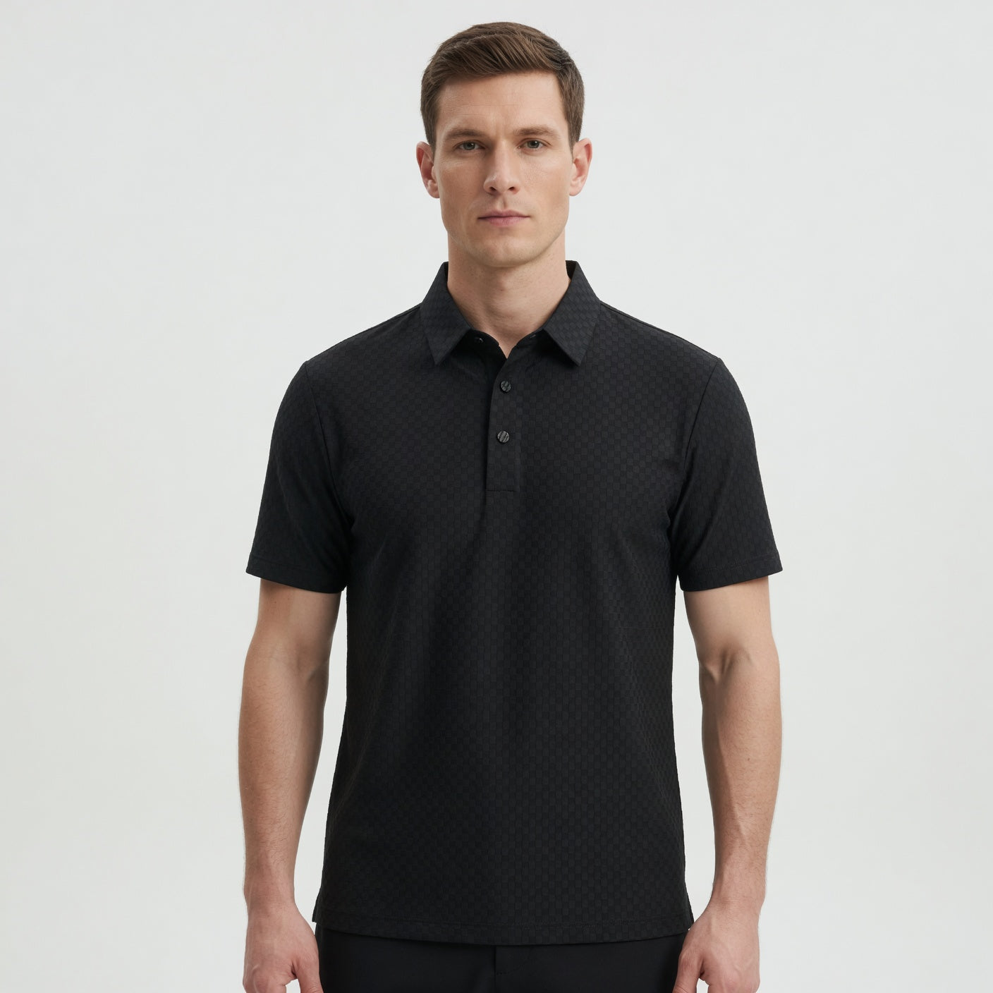 Waffle Textured Silky Polo