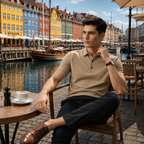 Waffle Textured Silky Polo