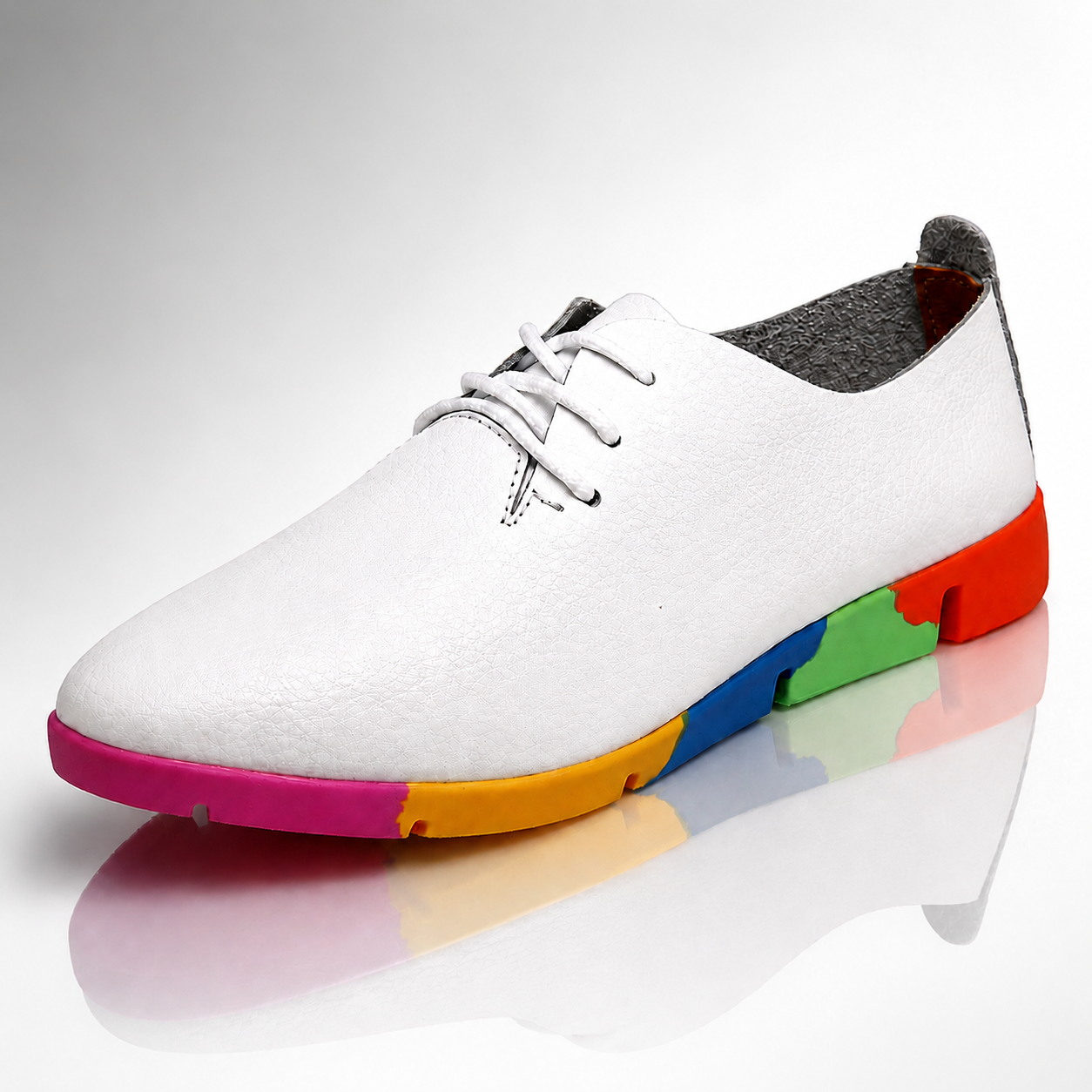Clarissa Rainbow Leather Sneakers